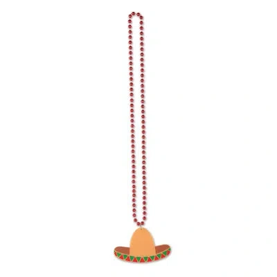 Beistle Beads With Sombrero Medallion In Multicolor