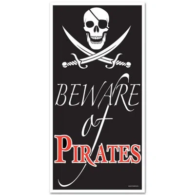 Beistle Beware Of Pirates Door Cover In Multicolor