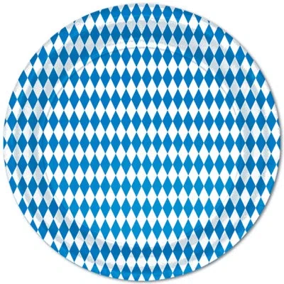 Beistle Blue & White Plates - 9" - Pack Of 12