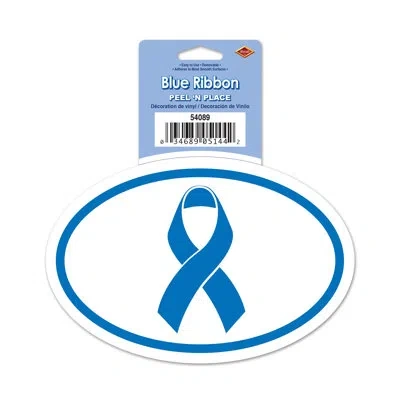 Beistle Blue Ribbon Peel 'n Place - 6" Sh - Pack Of 12
