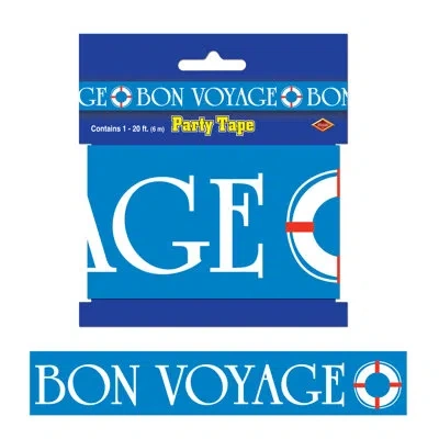 Beistle Bon Voyage Party Tape - 3" X 20' - Pack Of 12 In Multicolor