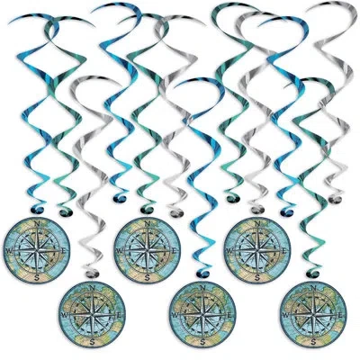 Beistle Bon Voyage Whirls - 15"-28" - Pack Of 6 In Multicolor