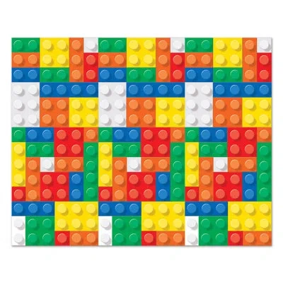 Beistle Building Blocks Backdrop - 4' X 30' - Pack Of 6 In Multicolor