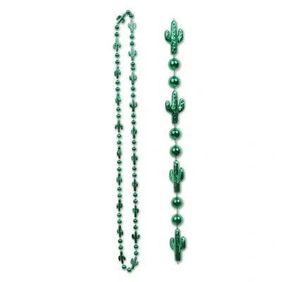 Beistle Cactus Beads - 33" - Pack Of 12 In Green