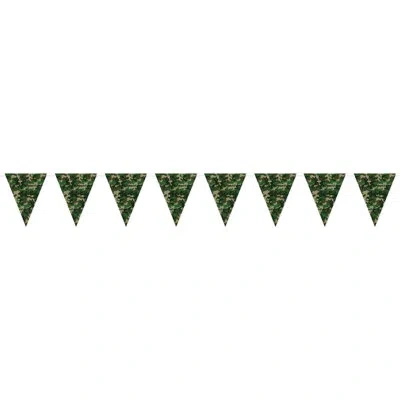Beistle Camo Pennant Banner - 11" X 12' - Pack Of 12 In Multicolor