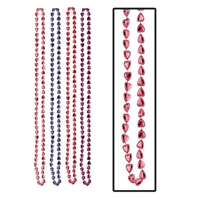Beistle Candy Heart Beads - 33" - Pack Of 12 In Multicolor