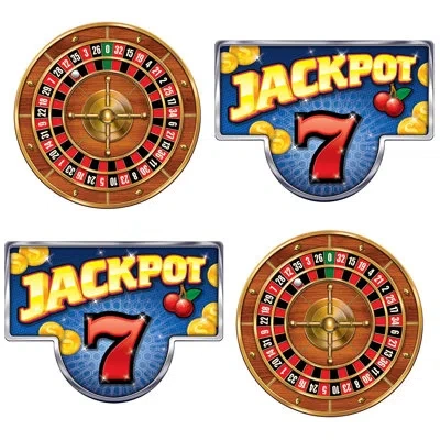 Beistle Cas Hang Roulette Wheels &jackpot Signs In Multicolor