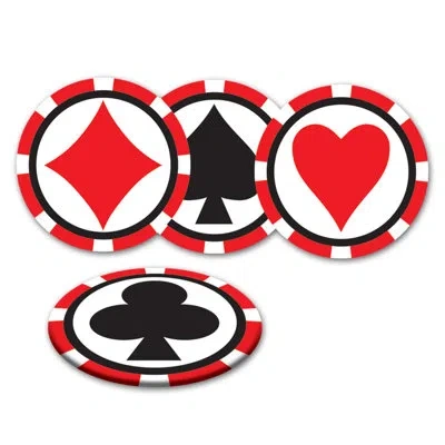 Beistle Casino Coasters - 3â¼" - Pack Of 12 In Multicolor