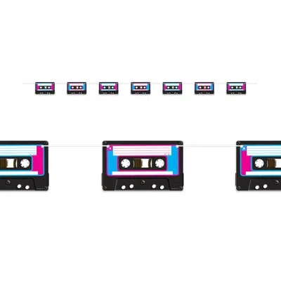 Beistle Cassette Tape Streamer - 4â¼" X 7' - Pack Of 12 In Multicolor