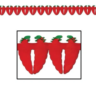 Beistle Chili Pepper Garland - 5â½" - Pack Of 12 In Red