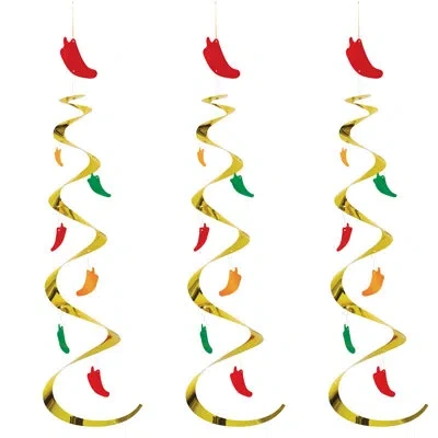Beistle Chili Pepper Whirls - 30" - Pack Of 6 In Multicolor