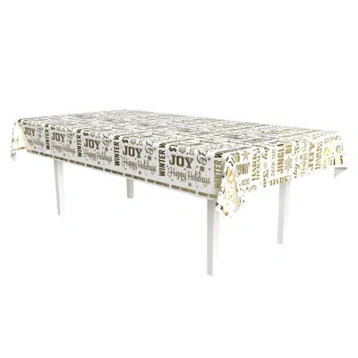 Beistle Christmas Metallic Holiday Expressions Tablecover In Multicolor