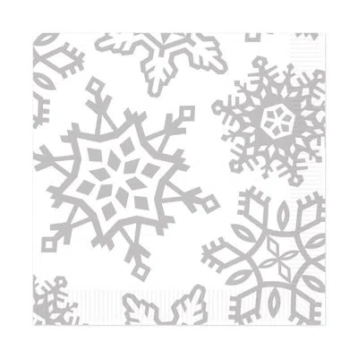 Beistle Christmas Snowflake Luncheon Napkins In White