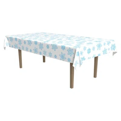 Beistle Christmas Snowflake Tablecover In White