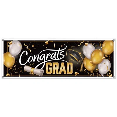 Beistle Congrats Grad Sign Banner In Multicolor