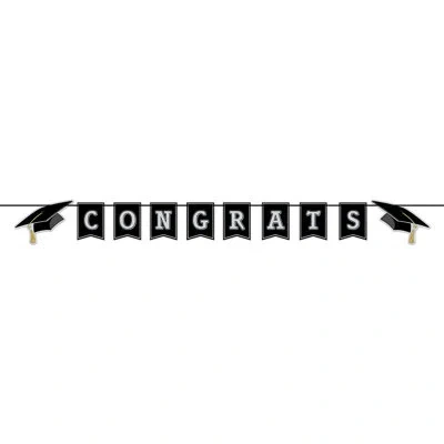 Beistle Congrats Grad Streamer - 6â½" X 6' - Pack Of 12 In Multicolor