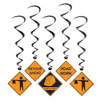 Beistle Construction Whirls - 3' 4" - Pack Of 6 In Black