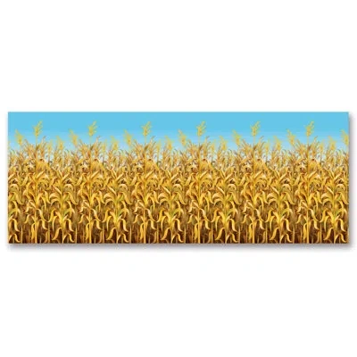Beistle Cornstalks Backdrop - 4' X 30' - Pack Of 6 In Multicolor