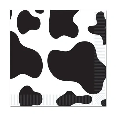 Beistle Cow Print Luncheon Napkins In Black