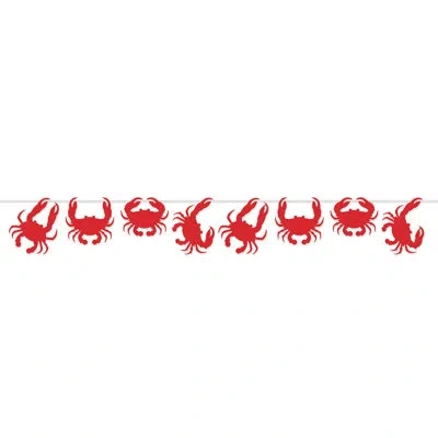 Beistle Crab Streamer - 8" X 6' - Pack Of 12 In Red