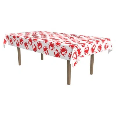 Beistle Crab Tablecover - 54" X 108" - Pack Of 12 In Red