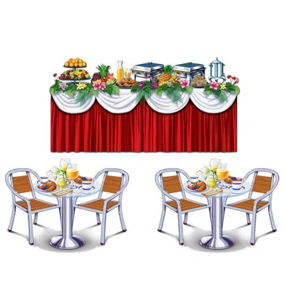 Beistle Cruise Ship Buffet Props - 35"-5' 7" - Pack Of 12 In Multicolor