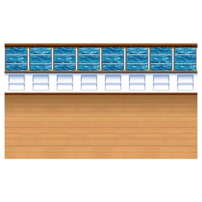 Beistle Cruise Ship Deck Backdrop - 4' X 30' - Pack Of 6 In Multicolor