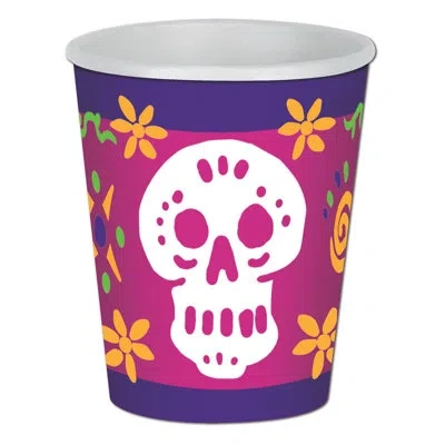 Beistle Day Of The Dead Beverage Cups In Multicolor