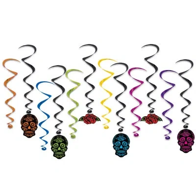 Beistle Day Of The Dead Whirls In Multicolor