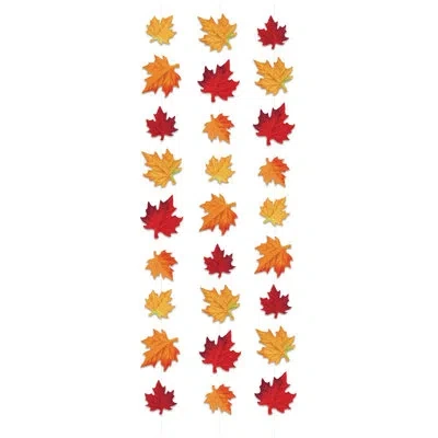 Beistle Deluxe Fabric Autumn Leaves Stringers In Multicolor