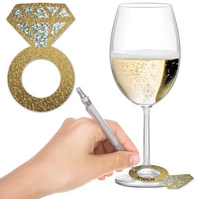 Beistle Diamond Ring Wine Glass Markers In Multicolor