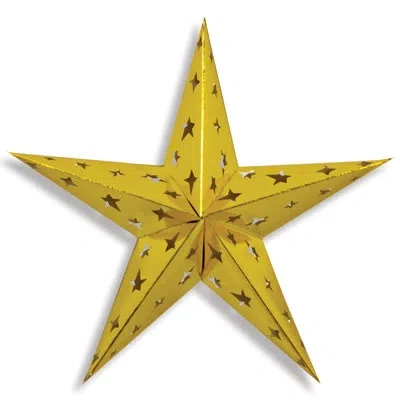 Beistle Dimensional Foil Star - 24" - Pack Of 12 In Gold