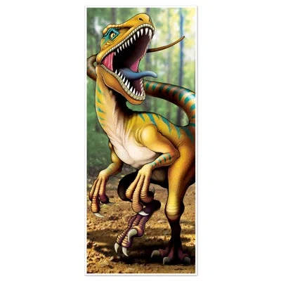 Beistle Dinosaur Door Cover - 6' X 30" - Pack Of 12 In Multicolor