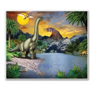 Beistle Dinosaur Insta-mural - 5' X 6' - Pack Of 6 In Multicolor