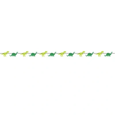 Beistle Dinosaur Streamer - 5" X 9' - Pack Of 12 In Green