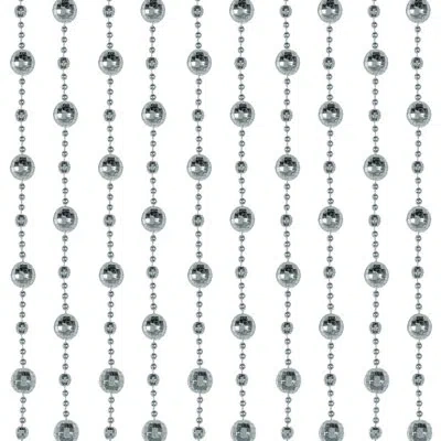 Beistle Disco Ball Bead Curtain - 6' 6" X 24" - Pack Of 1 In Silver