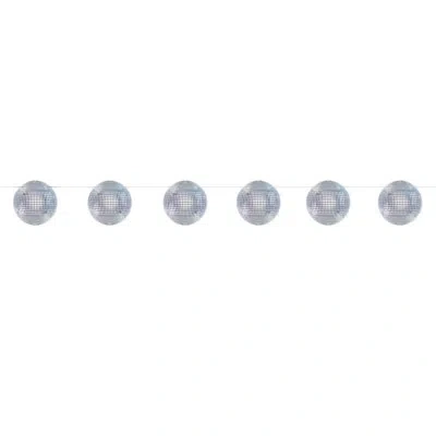 Beistle Disco Ball Streamer - 7" X 8' - Pack Of 12 In Silver