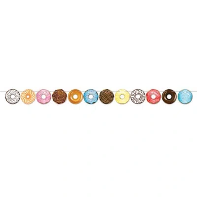 Beistle Donut Streamer - 6" X 7' - Pack Of 12 In Multicolor