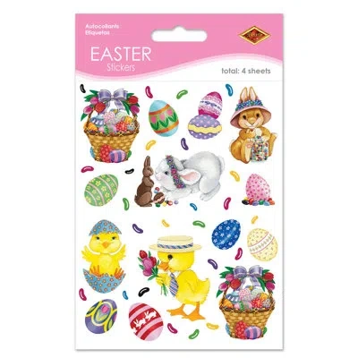 Beistle Easter Basket & Friends Stickers In Multicolor