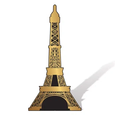 Beistle Eiffel Tower Stand-up - Pack Of 1 In Gold