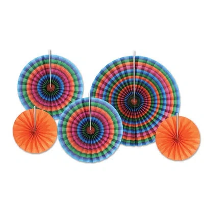 Beistle Fiesta Accordion Paper Fans In Multicolor