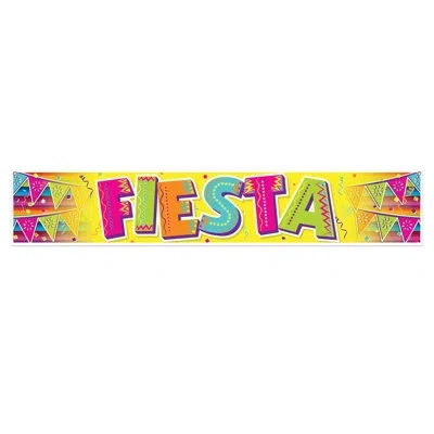 Beistle Fiesta Banner - 12" X 5' - Pack Of 12 In Multicolor