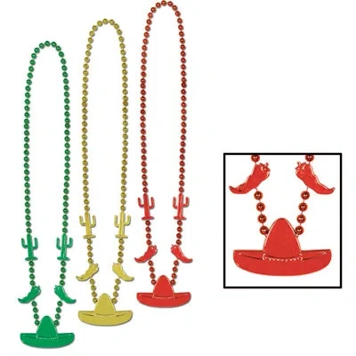 Beistle Fiesta Beads - 33" - Pack Of 12 In Multicolor