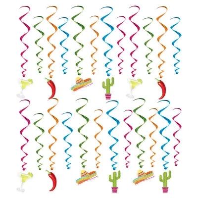 Beistle Fiesta Whirls - 17â½" - 29â½" - Pack Of 6 In Multicolor