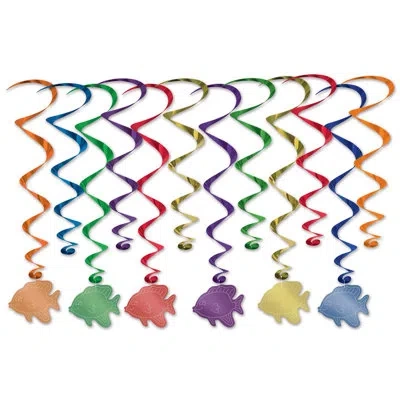 Beistle Fish Whirls - 17â½"-31â½" - Pack Of 6 In Multicolor
