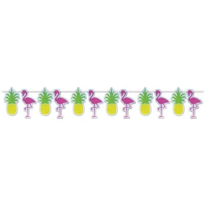 Beistle Flamingo & Pineapple Streamer In Multicolor