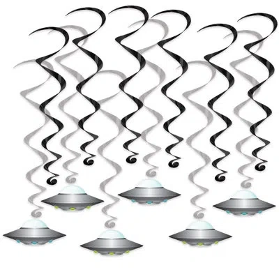 Beistle Flying Saucer Whirls - 17â½"-25" - Pack Of 6 In Black