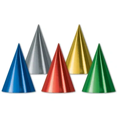 Beistle Foil Cone Hats In Assorted Colors