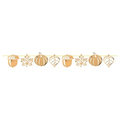 Beistle Foil Die-cut Fall Streamer In Rose Gold