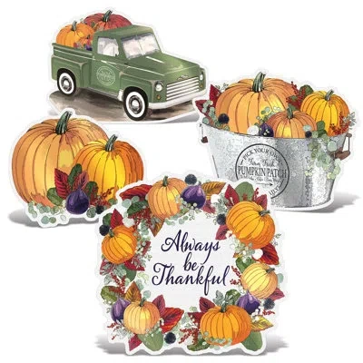Beistle Foil Fall Thanksgiving Cutouts W/easels In Multicolor